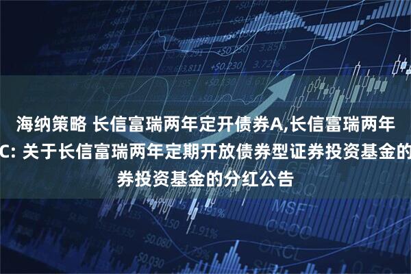 海纳策略 长信富瑞两年定开债券A,长信富瑞两年定开债券C: 关于长信富瑞两年定期开放债券型证券投资基金的分红公告
